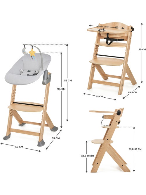 Chaise Haute Kinderkraft ENOCK + CALMEE avec Transat Évolutif jusqu’à 35 kg et Repose-Pieds Réglable - Kiabi Chaise Haute Kinderkraft ENOCK + CALMEE avec Transat Évolutif jusqu’à 35 kg et Repose-Pieds Réglable - Kiabi