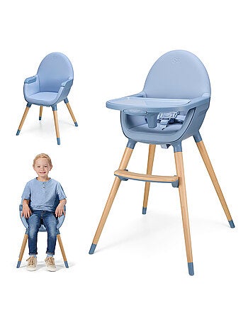 Chaise Haute Kinderkraft FINI 2 avec Plateau Réglable, Harnais 5 Points et Assise en Éco-Cuir