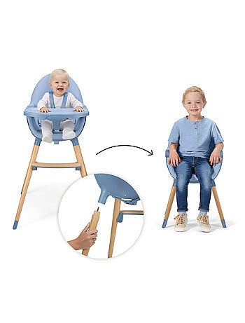 Chaise Haute Kinderkraft FINI 2 avec Plateau Réglable, Harnais 5 Points et Assise en Éco-Cuir