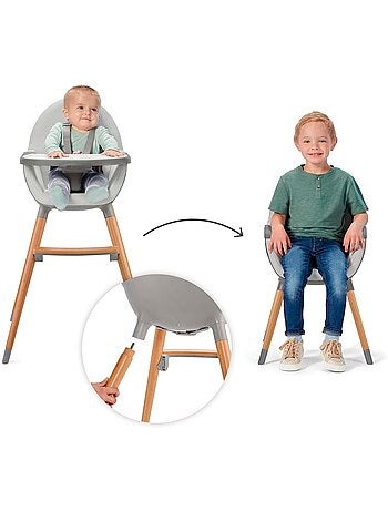Chaise Haute Kinderkraft FINI 2 avec Plateau Réglable, Harnais 5 Points et Assise en Éco-Cuir