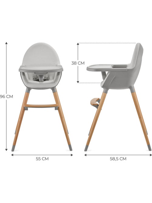 Chaise Haute Kinderkraft FINI 2 avec Plateau Réglable, Harnais 5 Points et Assise en Éco-Cuir - Kiabi Chaise Haute Kinderkraft FINI 2 avec Plateau Réglable, Harnais 5 Points et Assise en Éco-Cuir - Kiabi