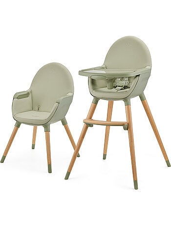 Chaise Haute Kinderkraft FINI 2 avec Plateau Réglable, Harnais 5 Points et Assise en Éco-Cuir