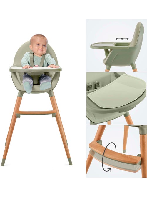 Chaise Haute Kinderkraft FINI 2 avec Plateau Réglable, Harnais 5 Points et Assise en Éco-Cuir - Kiabi Chaise Haute Kinderkraft FINI 2 avec Plateau Réglable, Harnais 5 Points et Assise en Éco-Cuir - Kiabi