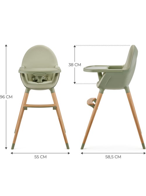 Chaise Haute Kinderkraft FINI 2 avec Plateau Réglable, Harnais 5 Points et Assise en Éco-Cuir - Kiabi Chaise Haute Kinderkraft FINI 2 avec Plateau Réglable, Harnais 5 Points et Assise en Éco-Cuir - Kiabi