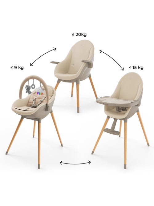 Chaise haute Kinderkraft FINI UP 2-en-1 transat repas 20 kg double plateau harnais 5 pts BLW - Kiabi Chaise haute Kinderkraft FINI UP 2-en-1 transat repas 20 kg double plateau harnais 5 pts BLW - Kiabi