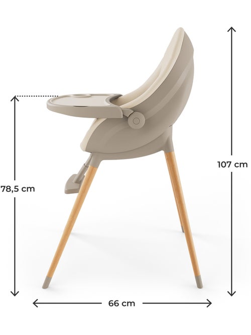 Chaise haute Kinderkraft FINI UP 3-en-1 transat repas 20 kg double plateau harnais 5 pts BLW - Kiabi
