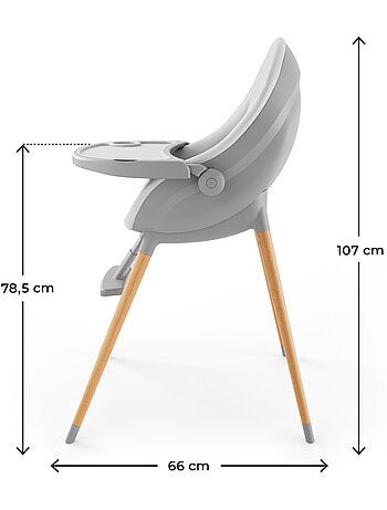 Chaise haute Kinderkraft FINI UP 3-en-1 transat repas 20 kg insert nouveau-né arche 3 jouets