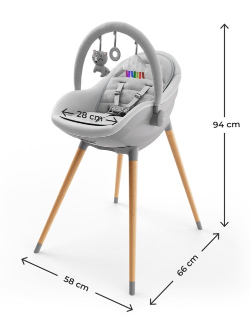 Chaise haute Kinderkraft FINI UP 3-en-1 transat repas 20 kg insert nouveau-né arche 3 jouets - Kiabi Chaise haute Kinderkraft FINI UP 3-en-1 transat repas 20 kg insert nouveau-né arche 3 jouets - Kiabi