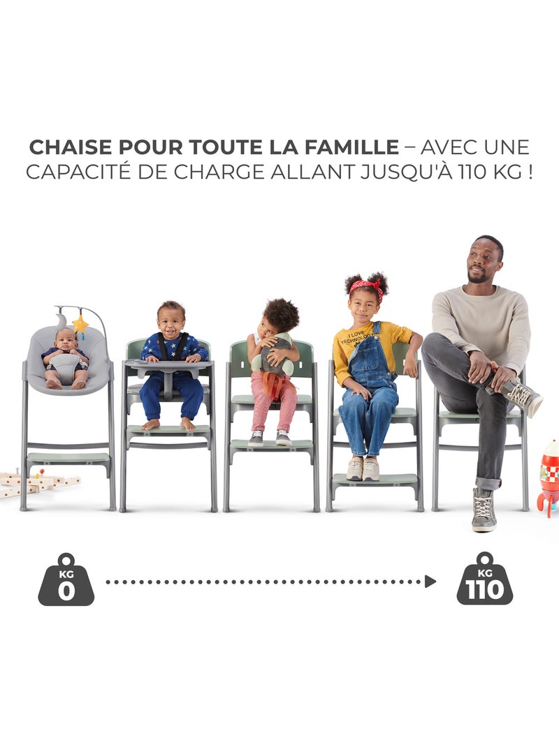 Chaise Haute Kinderkraft LIVY 3 en 1 Évolutive jusqu’à 110 kg avec Siège et Repose-Pieds Réglables Gris - Kiabi