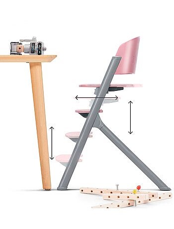 Chaise Haute Kinderkraft LIVY 3 en 1 Évolutive jusqu’à 110 kg avec Siège et Repose-Pieds Réglables