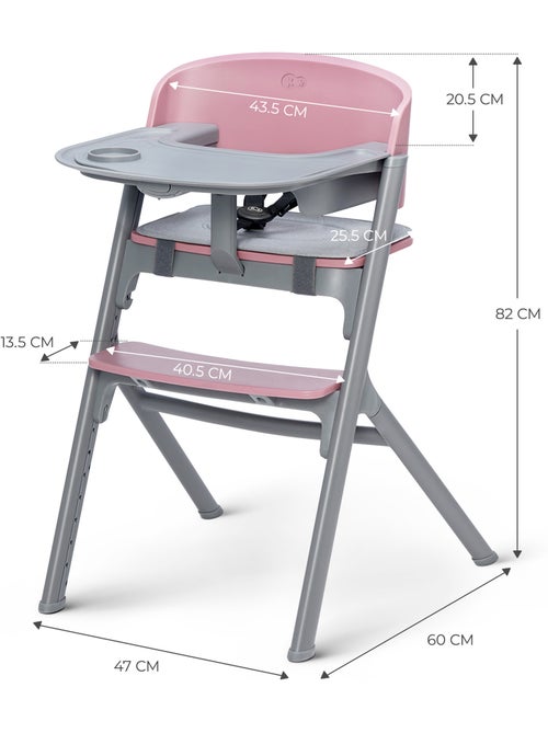 Chaise Haute Kinderkraft LIVY 3 en 1 Évolutive jusqu’à 110 kg avec Siège et Repose-Pieds Réglables - Kiabi