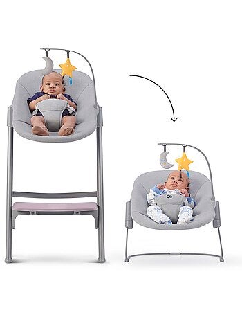 Kinderkraft high chair LIVY oak + bouncer CALMEE
