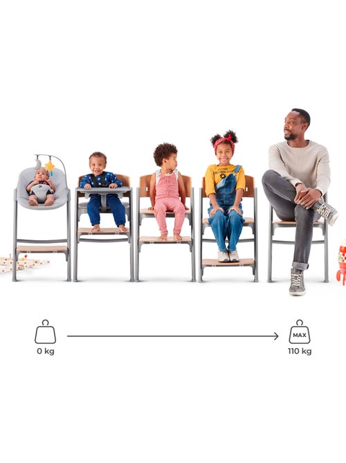 Chaise Haute Kinderkraft LIVY 4 en 1 avec Transat, Évolutive jusqu’à 110 kg et Siège Réglable - Kiabi Chaise Haute Kinderkraft LIVY 4 en 1 avec Transat, Évolutive jusqu’à 110 kg et Siège Réglable - Kiabi