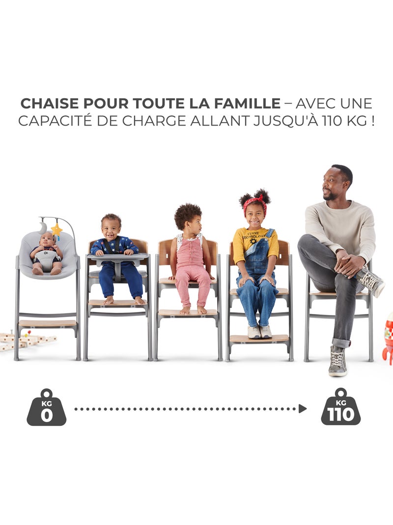 Chaise Haute Kinderkraft LIVY 4 en 1 avec Transat, Évolutive jusqu’à 110 kg et Siège Réglable Rose - Kiabi