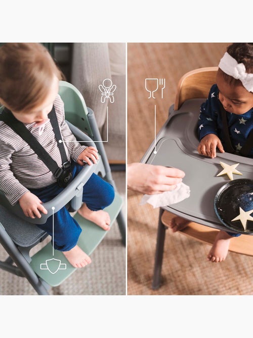 Chaise Haute Kinderkraft LIVY 4 en 1 avec Transat, Évolutive jusqu’à 110 kg et Siège Réglable - Kiabi Chaise Haute Kinderkraft LIVY 4 en 1 avec Transat, Évolutive jusqu’à 110 kg et Siège Réglable - Kiabi