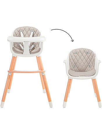 Chaise haute Kinderkraft SIENNA 2 en 1 avec plateau amovible, harnais 5 points et repose-pieds