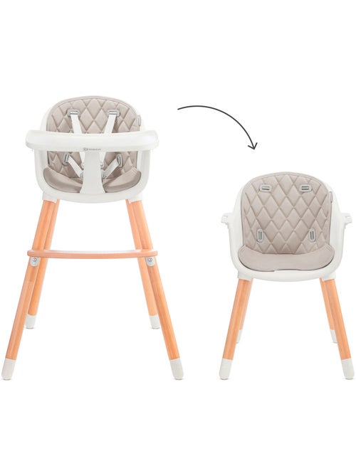 Chaise haute Kinderkraft SIENNA 2 en 1 avec plateau amovible, harnais 5 points et repose-pieds - Kiabi Chaise haute Kinderkraft SIENNA 2 en 1 avec plateau amovible, harnais 5 points et repose-pieds - Kiabi