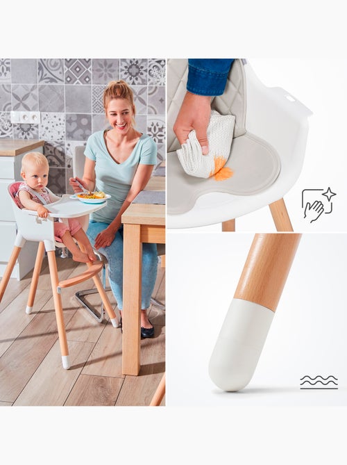 Chaise haute Kinderkraft SIENNA 2 en 1 avec plateau amovible, harnais 5 points et repose-pieds - Kiabi Chaise haute Kinderkraft SIENNA 2 en 1 avec plateau amovible, harnais 5 points et repose-pieds - Kiabi