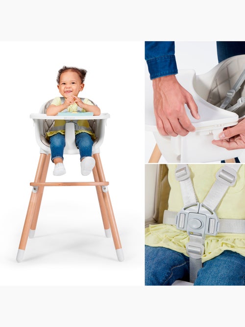 Chaise haute Kinderkraft SIENNA 2 en 1 avec plateau amovible, harnais 5 points et repose-pieds - Kiabi Chaise haute Kinderkraft SIENNA 2 en 1 avec plateau amovible, harnais 5 points et repose-pieds - Kiabi