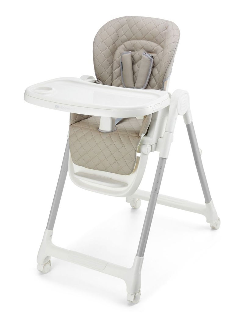 Chaise haute Kinderkraft TULO 3 en 1 avec rehausseur, dossier réglable et pliage compact Beige - Kiabi
