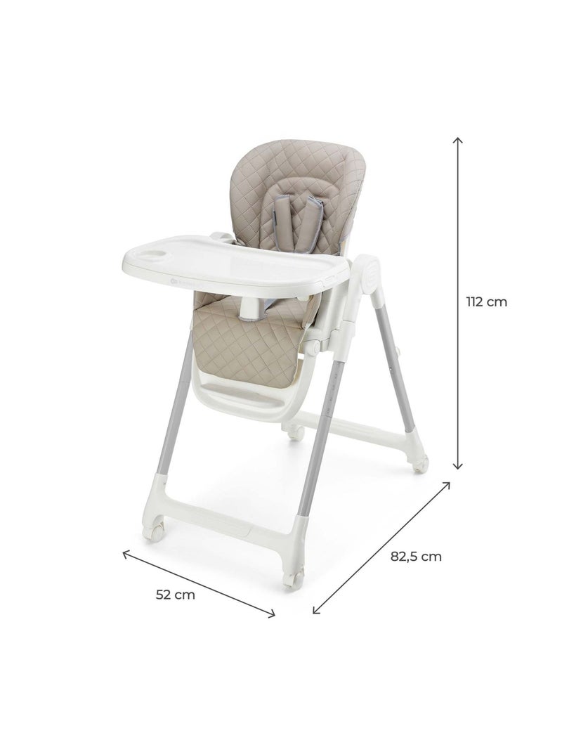 Chaise haute Kinderkraft TULO 3 en 1 avec rehausseur, dossier réglable et pliage compact Beige - Kiabi