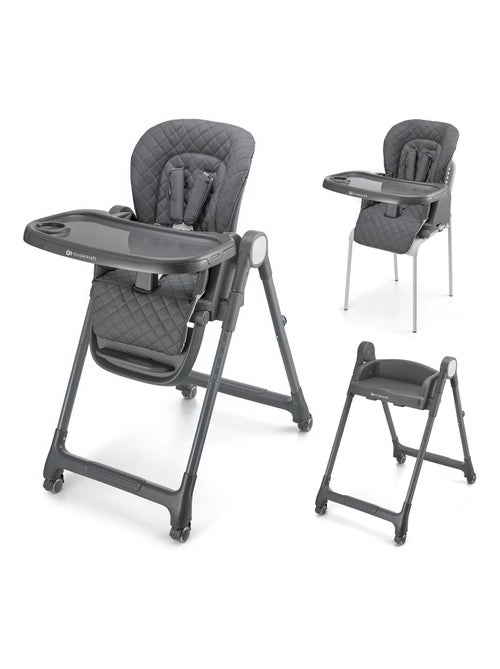 Chaise haute Kinderkraft TULO 3 en 1 avec rehausseur, dossier réglable et pliage compact - Kiabi Chaise haute Kinderkraft TULO 3 en 1 avec rehausseur, dossier réglable et pliage compact - Kiabi