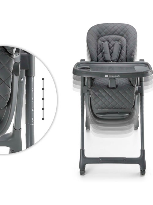 Chaise haute Kinderkraft TULO 3 en 1 avec rehausseur, dossier réglable et pliage compact - Kiabi Chaise haute Kinderkraft TULO 3 en 1 avec rehausseur, dossier réglable et pliage compact - Kiabi