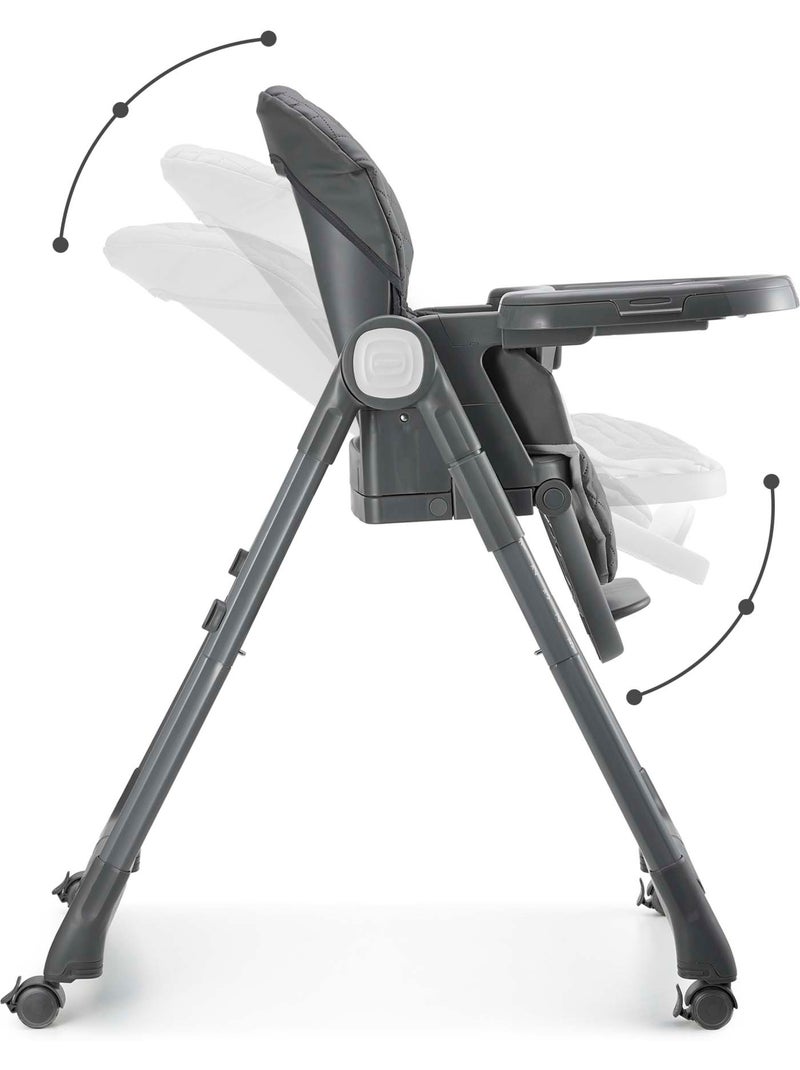 Chaise haute Kinderkraft TULO 3 en 1 avec rehausseur, dossier réglable et pliage compact Gris - Kiabi