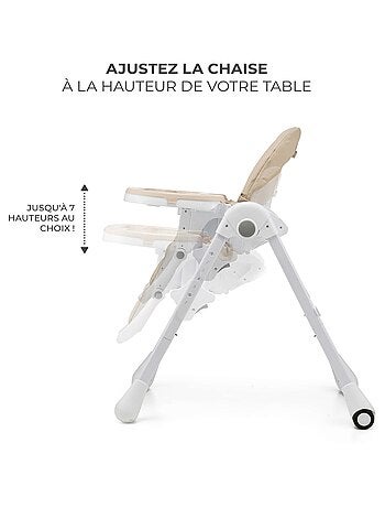 Chaise Haute Kinderkraft TUMMIE 2 en 1 avec Fonction Transat, 7 Hauteurs et Double Plateau
