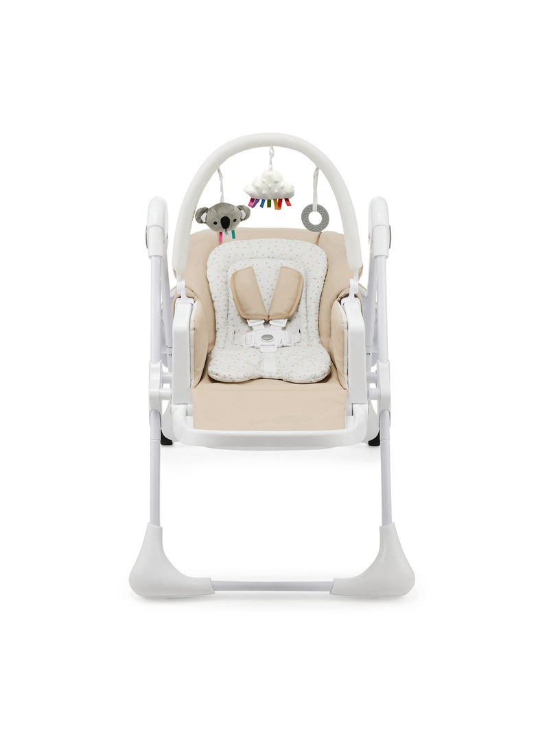 Chaise Haute Kinderkraft TUMMIE 2 en 1 avec Fonction Transat, 7 Hauteurs et Double Plateau Beige - Kiabi
