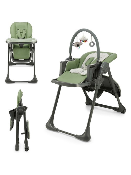 Chaise Haute Kinderkraft TUMMIE 2 en 1 avec Fonction Transat, 7 Hauteurs et Double Plateau - Kiabi