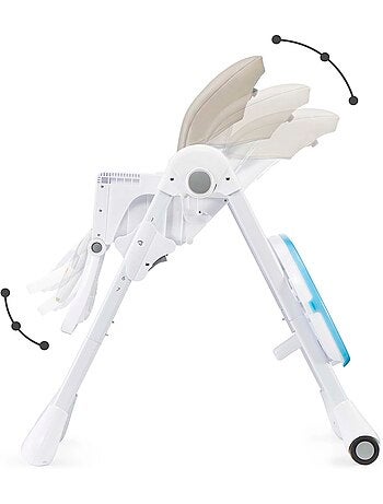 Chaise haute Kinderkraft YUMMY pliable avec dossier réglable, harnais 5 points et 7 hauteurs