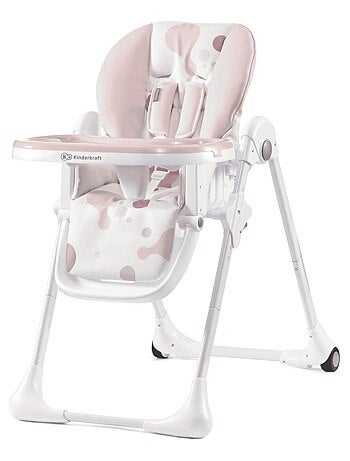 Chaise haute Kinderkraft YUMMY pliable avec dossier réglable, harnais 5 points et 7 hauteurs