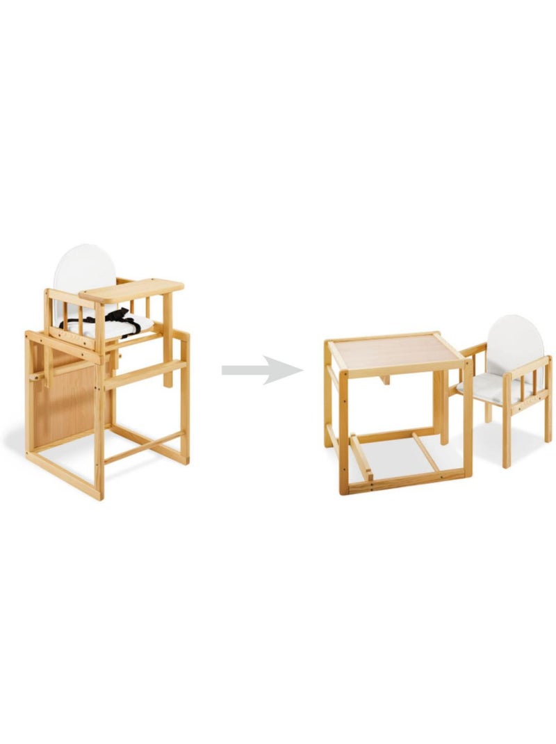 Chaise haute lene en bois naturel Beige - Kiabi