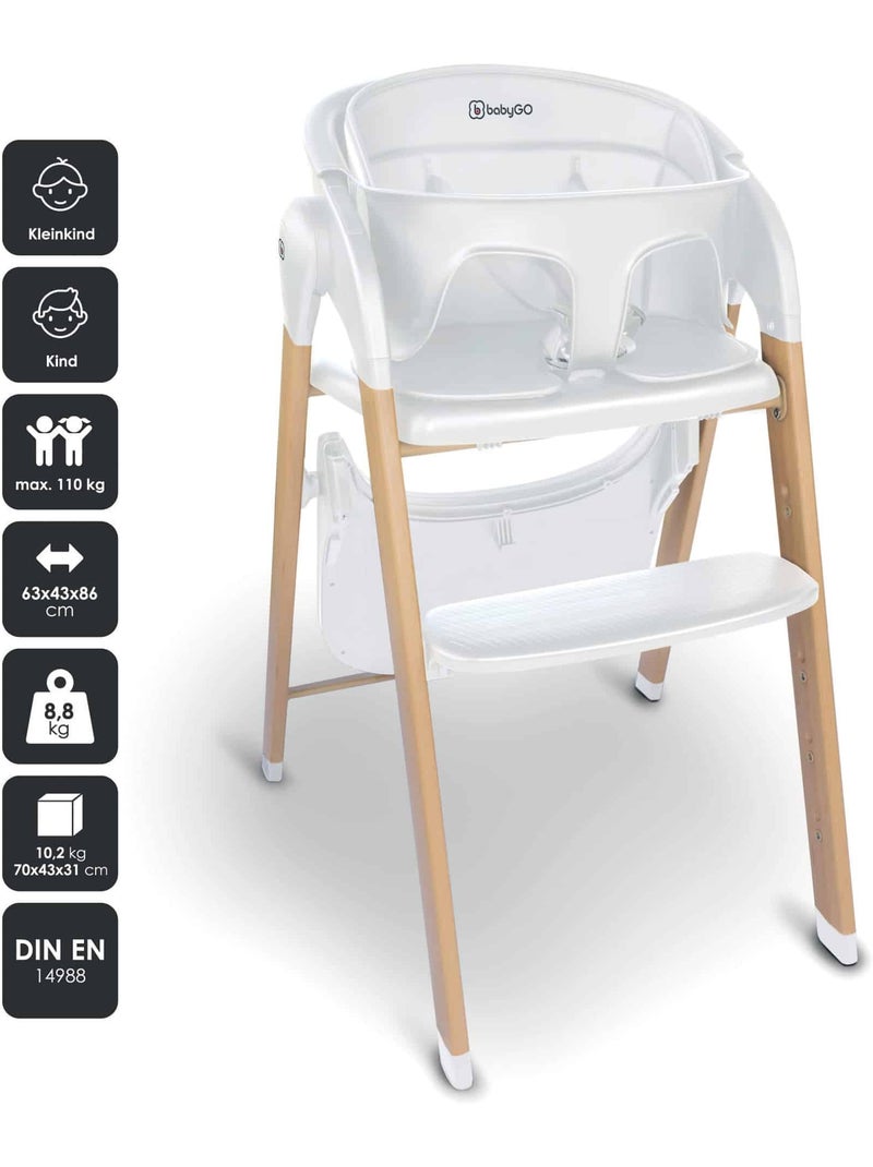 Chaise haute Levels Newborn Set avec réducteur pour nouveau-né inclus - babyGo Blanc - Kiabi