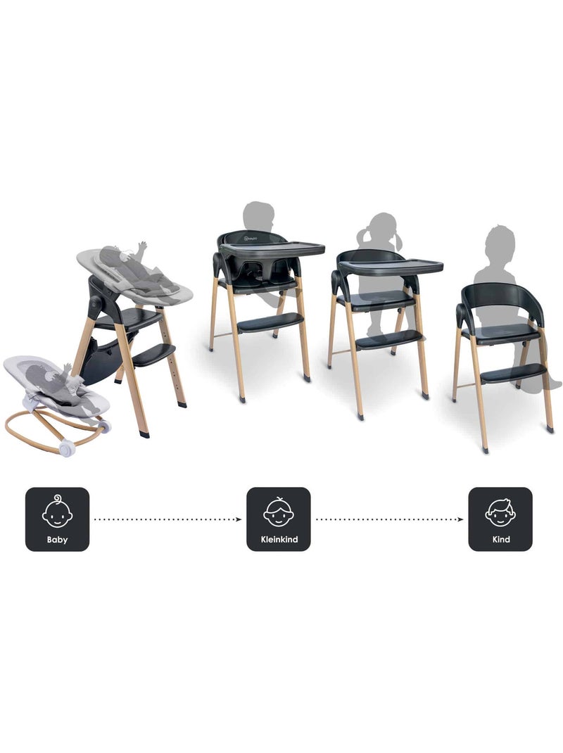 Chaise haute Levels Newborn Set avec réducteur pour nouveau-né inclus - babyGo Noir - Kiabi