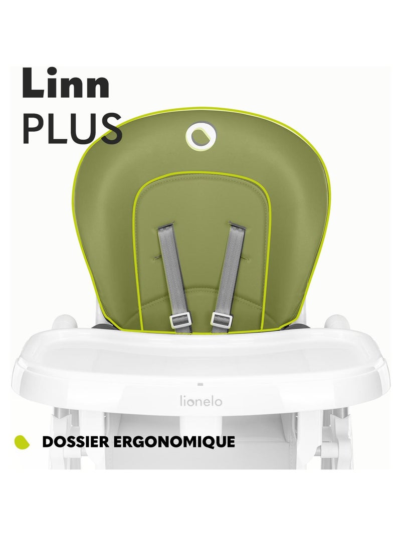 Chaise haute LIONELO Linn - Réglable hauteur - Roulettes - Panier - Pliage compact Beige - Kiabi