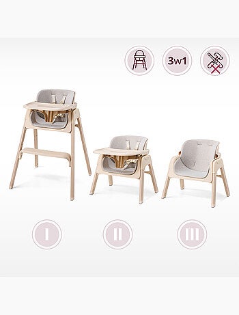 Chaise haute pliable 3 en 1 enfant convertible plateau moby-system lumo