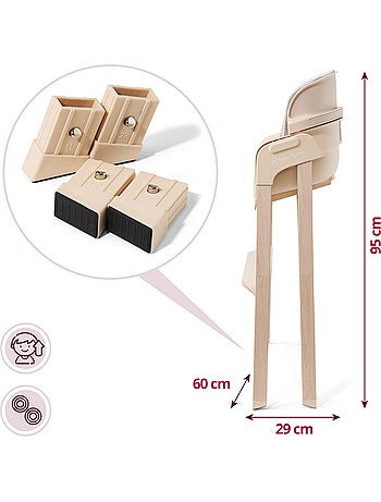 Chaise haute pliable 3 en 1 enfant convertible plateau moby-system lumo