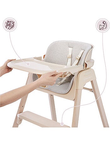 Chaise haute pliable 3 en 1 enfant convertible plateau moby-system lumo
