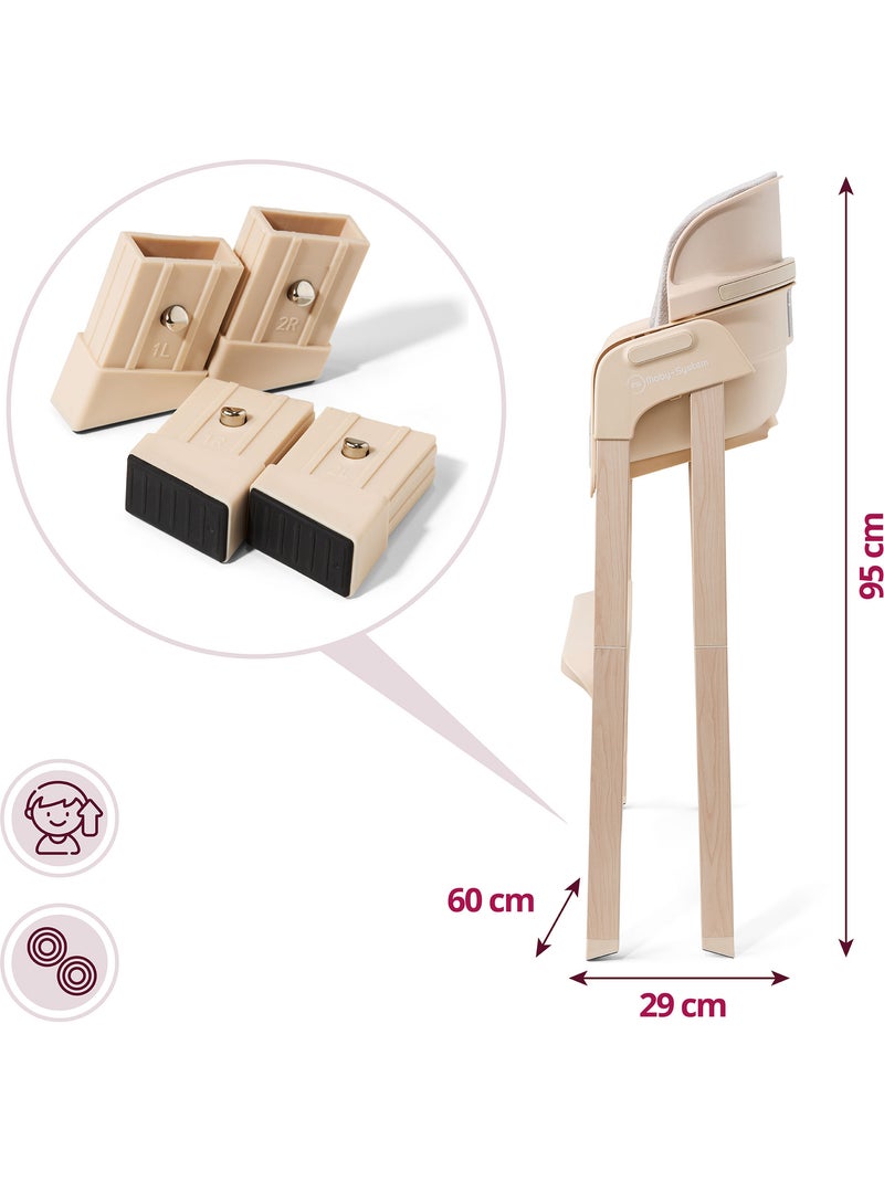 Chaise haute pliable 3 en 1 enfant convertible plateau moby-system lumo Beige - Kiabi