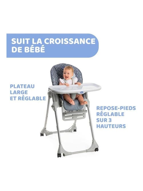 Chaise Haute Polly Easy - CHICCO - Réglable - Gris - CHICCO - Kiabi Chaise Haute Polly Easy - CHICCO - Réglable - Gris - CHICCO - Kiabi