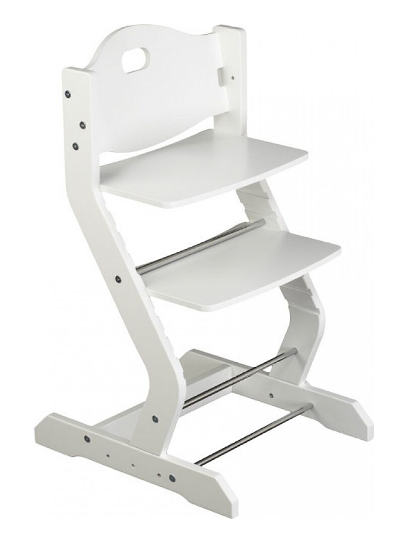 Chaise Haute Pour Enfant En Hêtre Massif Blanc Blanc - Kiabi