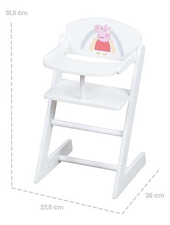 Chaise haute pour poupée en bois avec coussin 'Peppa Pig' ROBA