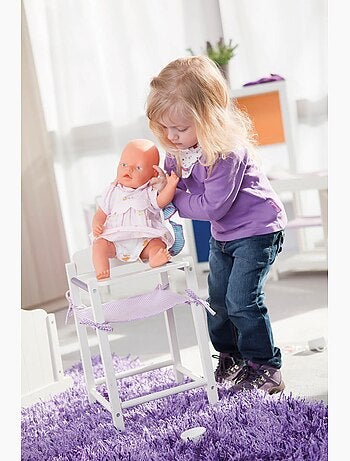 Chaise haute pour poupée en bois et tissu 'Fienchen' ROBA