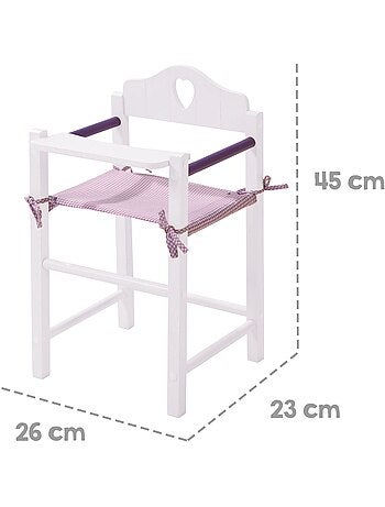 Chaise haute pour poupée en bois et tissu 'Fienchen' ROBA