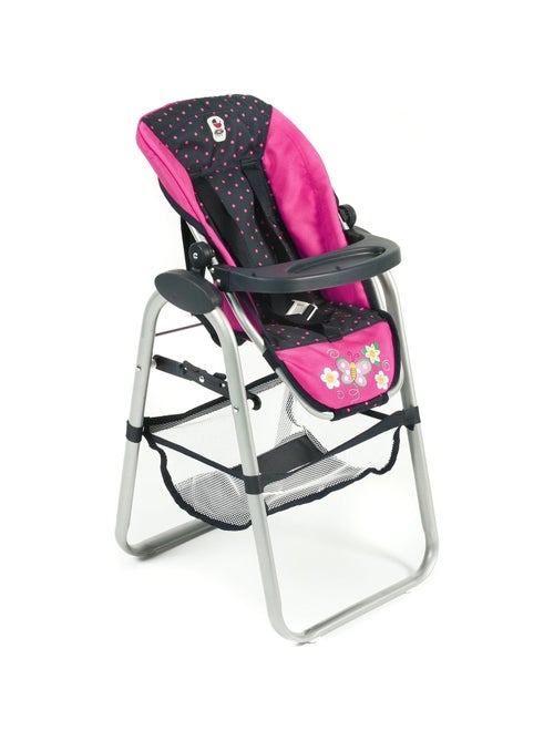 Chaise haute pour poupées - Design Marine et rose à pois. - Kiabi