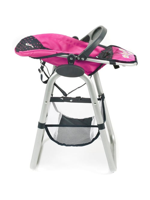 Chaise haute pour poupées - Design Marine et rose à pois. - Kiabi