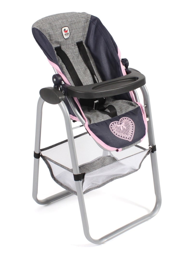 Chaise haute pour poupées, bleu foncé - anthracite - rose Bleu Rose - Kiabi