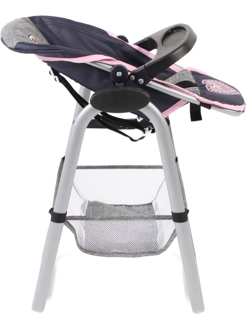 Chaise haute pour poupées, bleu foncé - anthracite - rose Bleu Rose - Kiabi